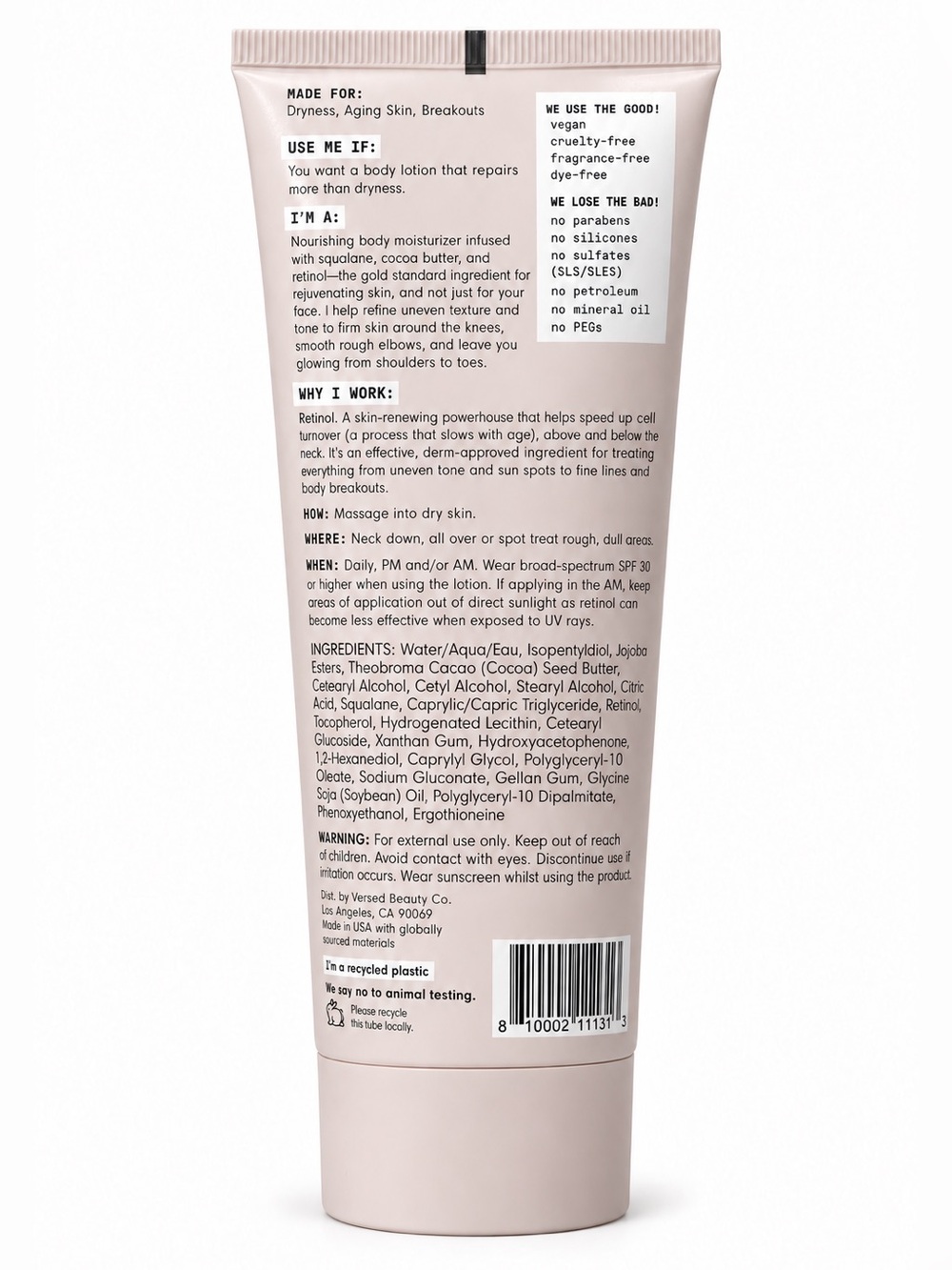 Versed Press Restart Gentle Retinol Body Lotion 6oz BRAND NEW/SEALED - Picture 5 of 5